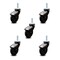 Service Caster 3 Inch Black Hooded Neoprene Rubber 5/16 Inch Threaded Stem Casters SCC, 5PK SCC-TS03S310-NPRB-BK-5161815-5 - alternate 1